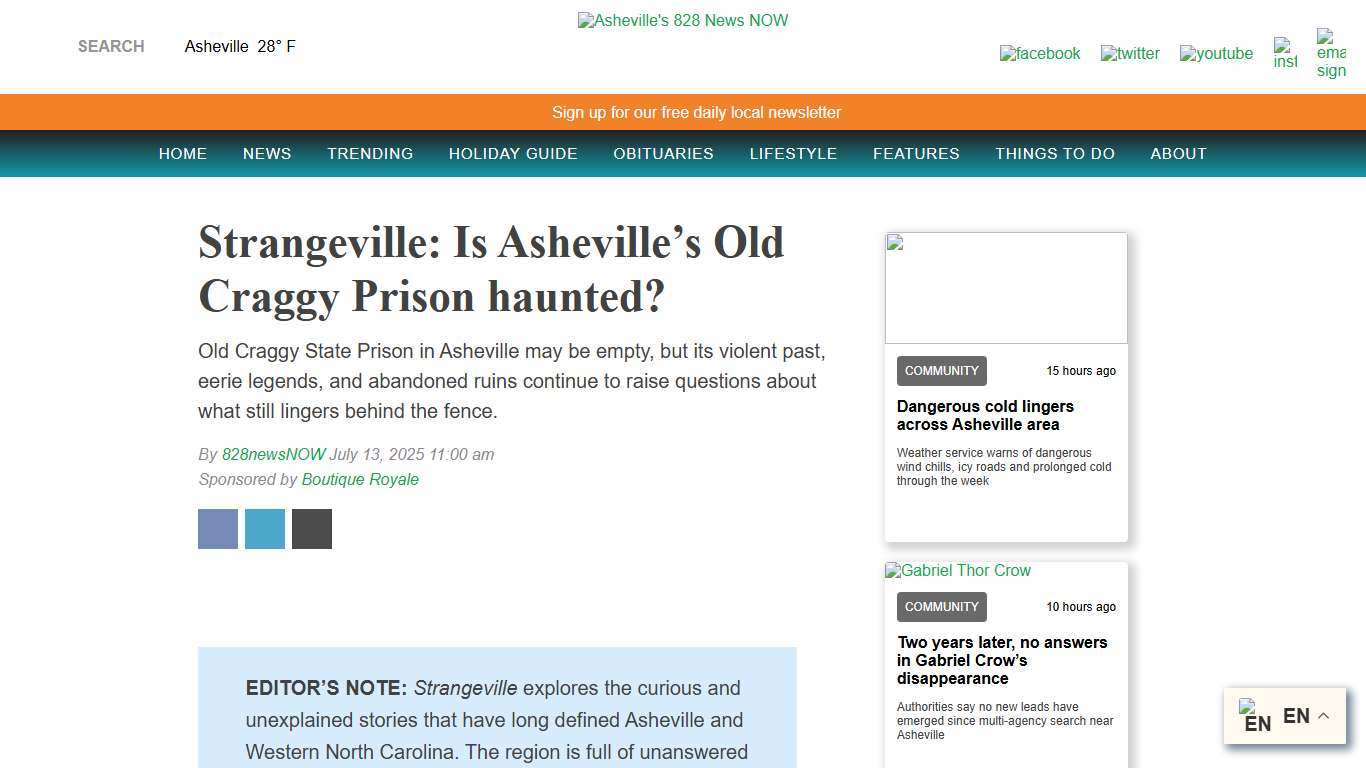 Strangeville: Is Asheville’s Old Craggy Prison haunted? - Asheville's 828 News NOW
